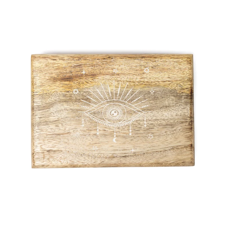 Tarotdoos Alziend Oog Mangohout Whitewash