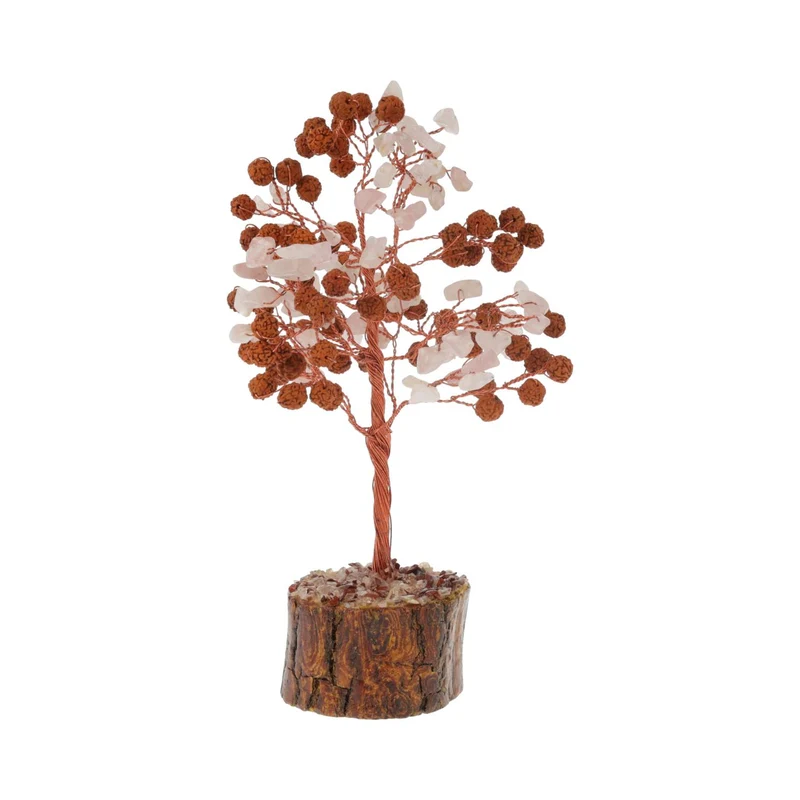Edelsteenboom Rozenkwarts & Rudraksha