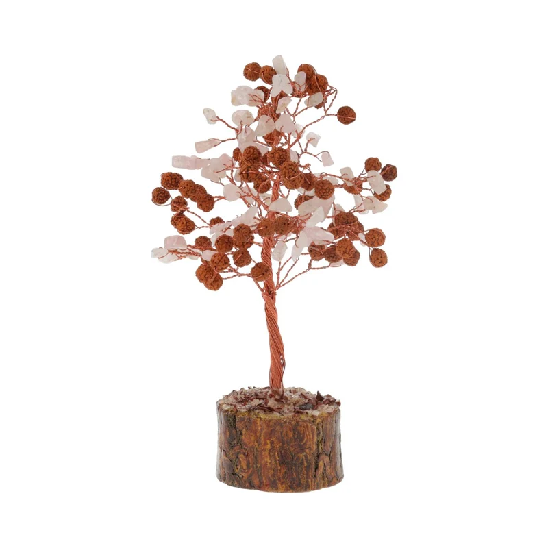 Edelsteenboom Rozenkwarts & Rudraksha
