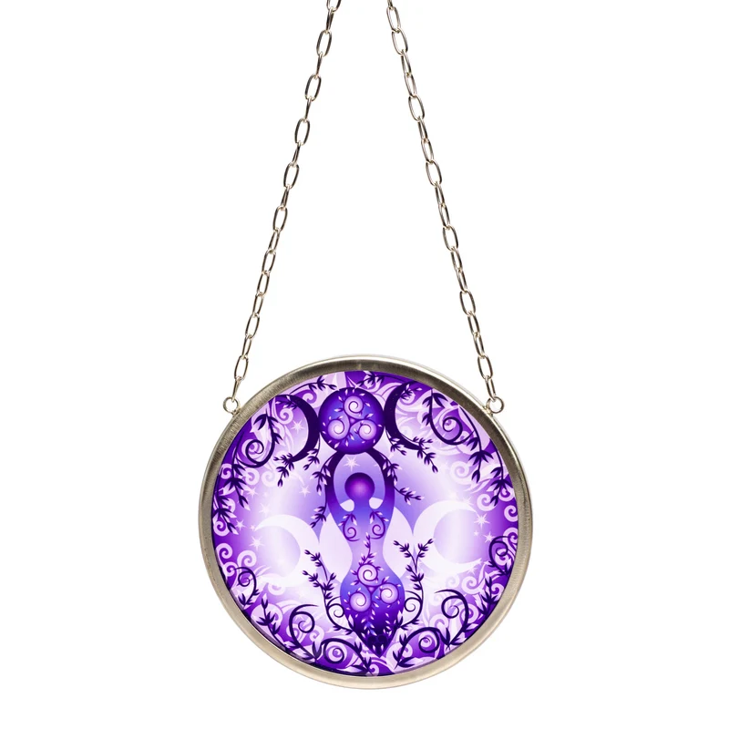 Raamdecoratie glas Godin rond