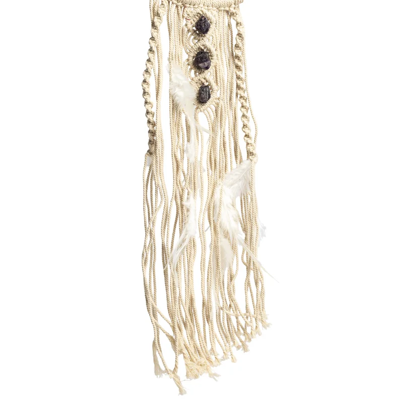 Macramé maan hanger met amethist