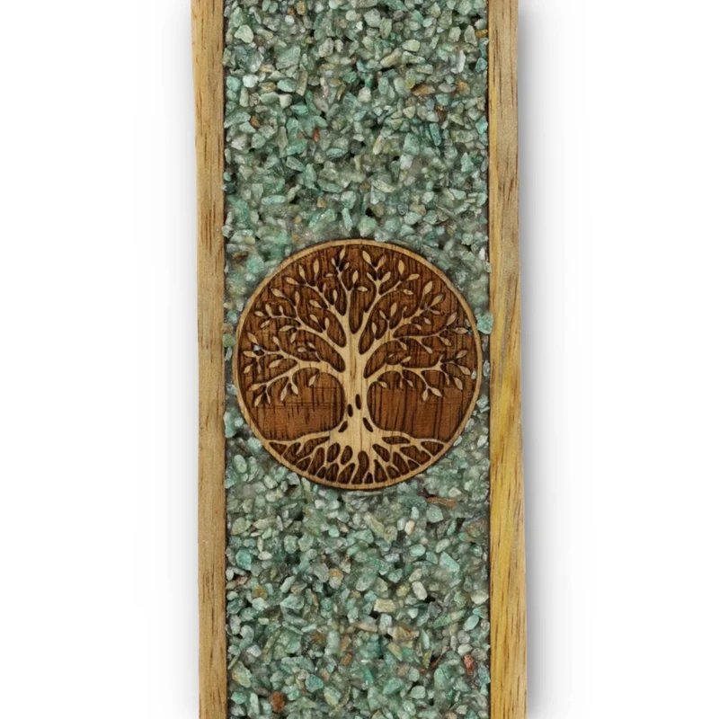 Wierookhouder Tree of life amazoniet mangohout