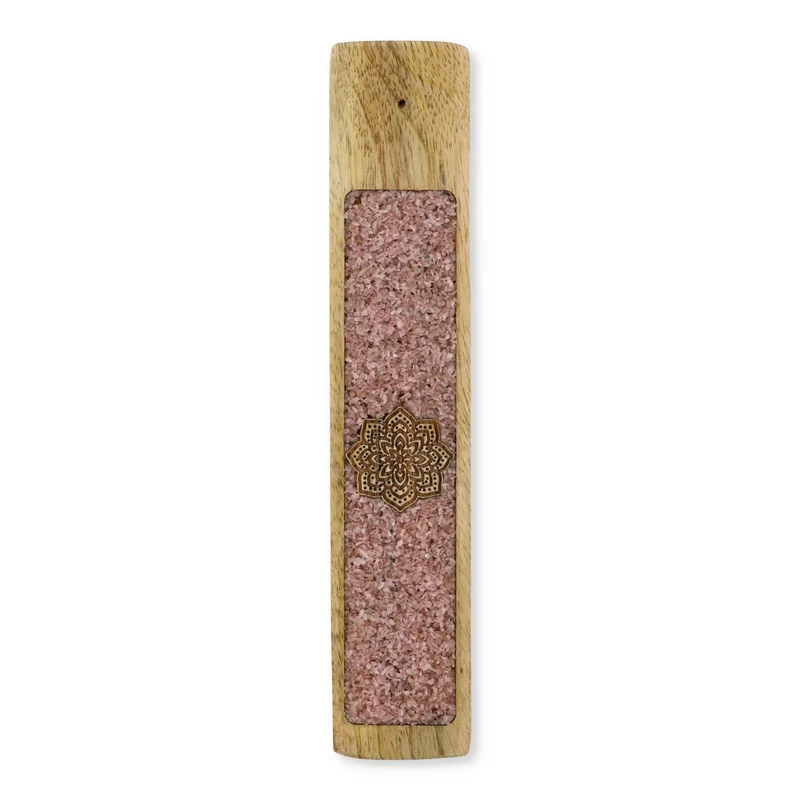 Wierookhouder Mandala rozenkwarts mangohout
