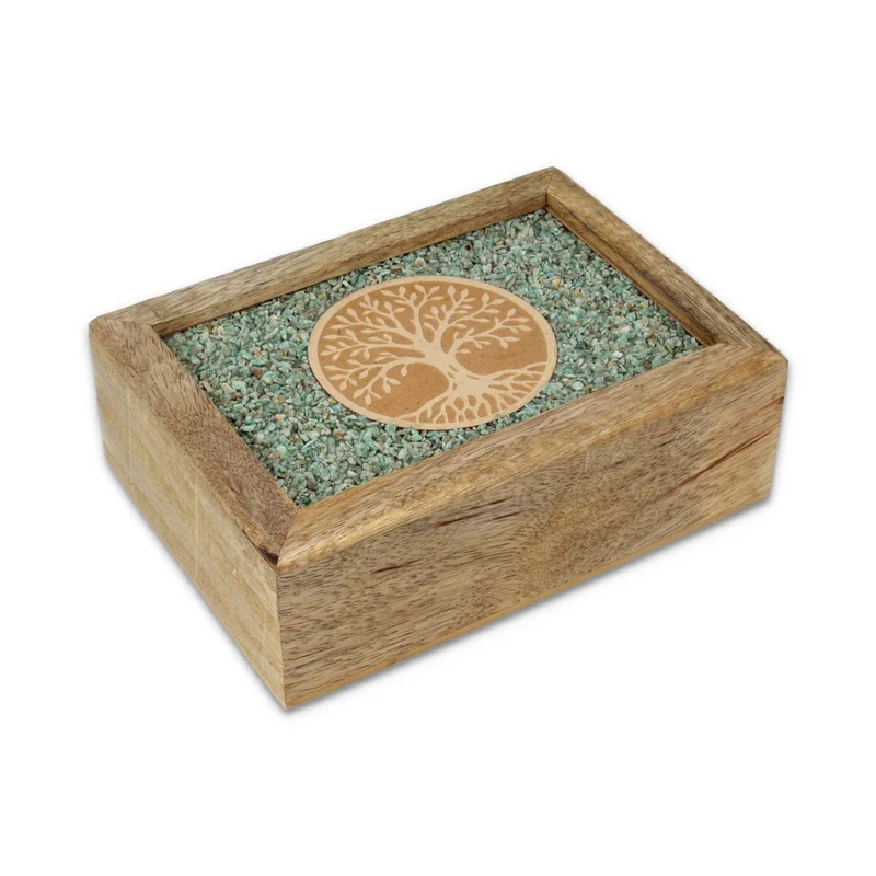 Tarot sieradendoos Tree of life amazoniet mangohout