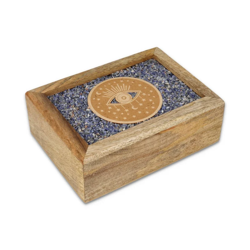 Tarot sieradendoos Spiritueel oog sodaliet mangohout
