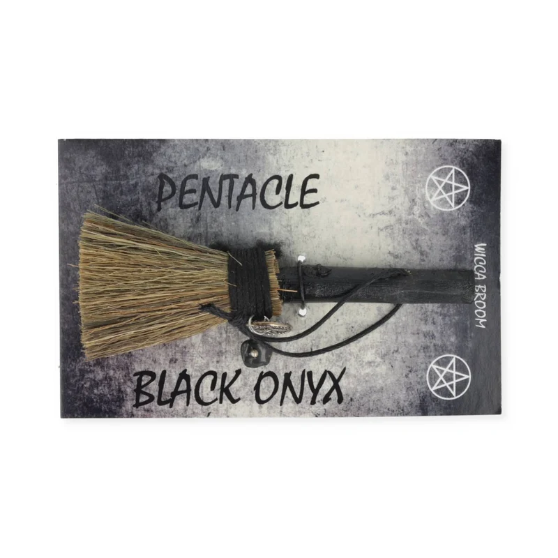 Mini bezem Pentacle met zwarte onyx