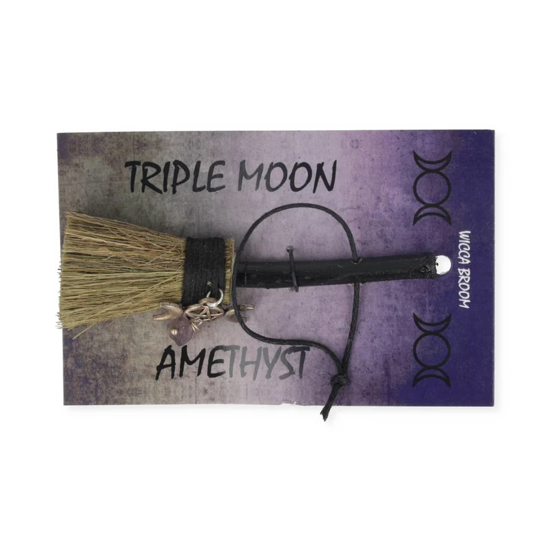 Mini bezem Triple Moon met amethist