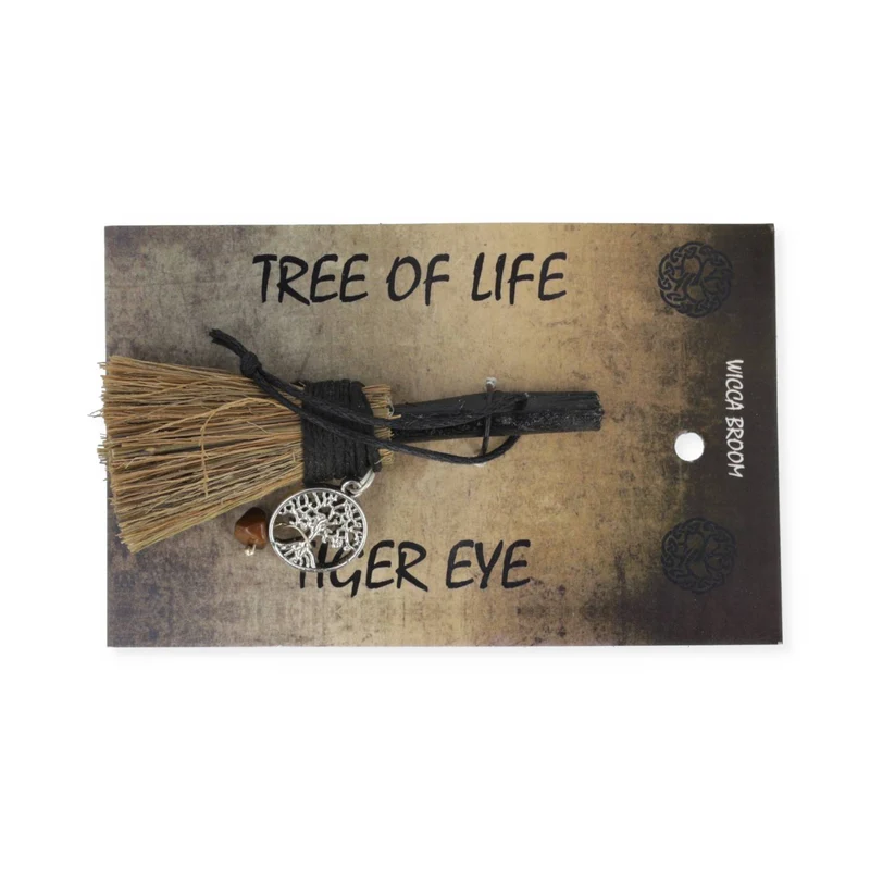 Mini bezem Tree of Life met tijgeroog