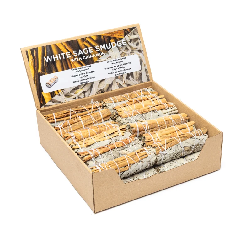 Witte salie smudge met kaneel S per 24 in display