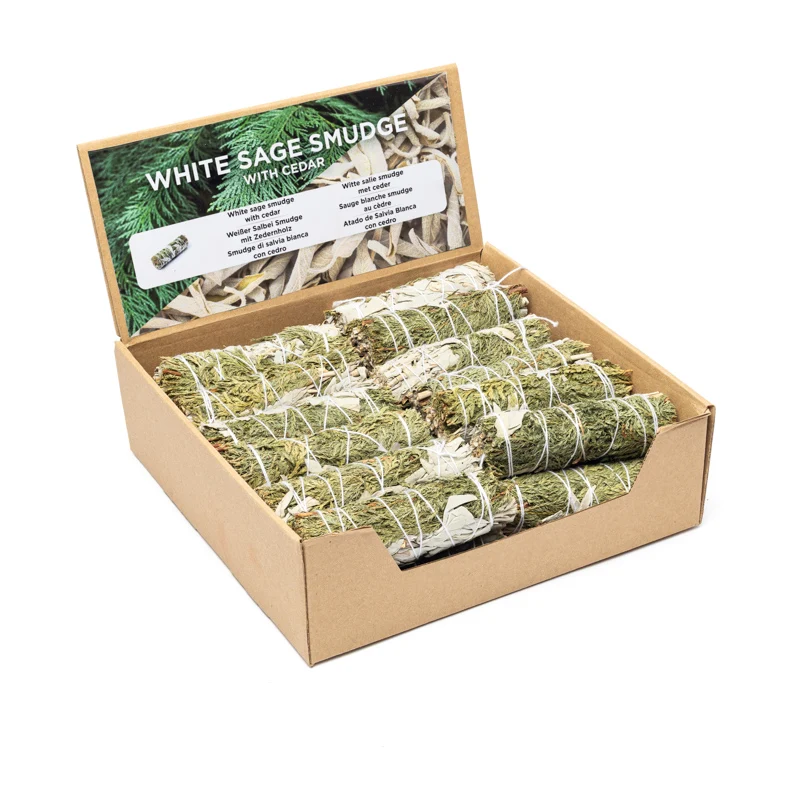 Witte salie smudge met ceder S per 24 in display