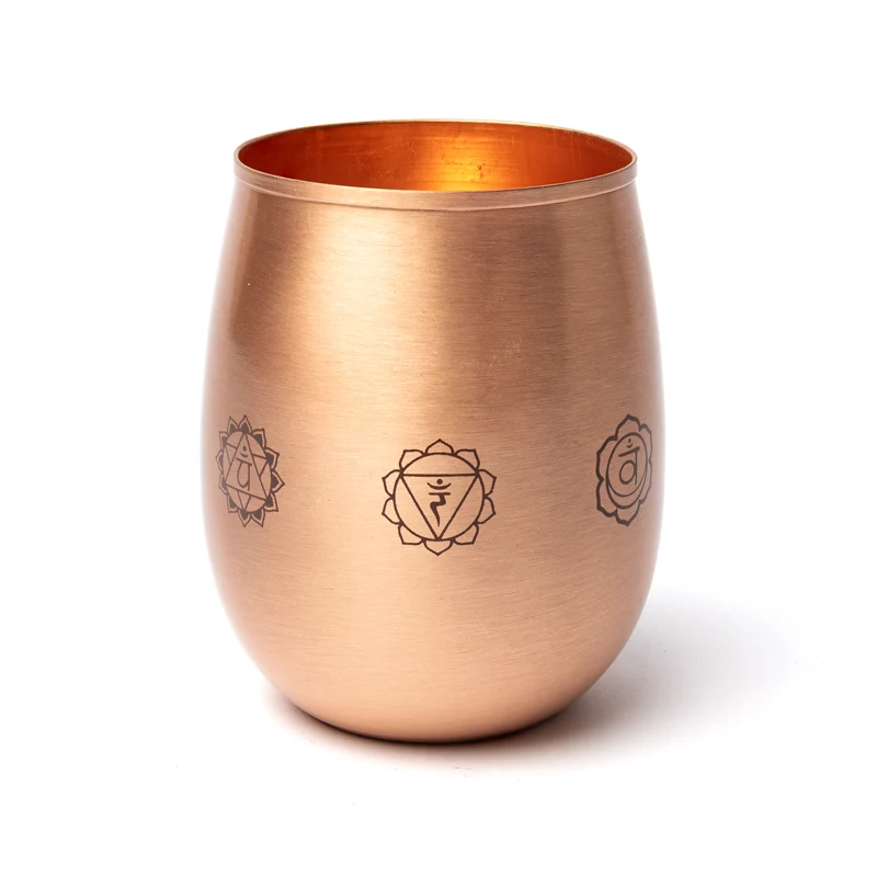 Koperen drinkbeker 7 chakra’s