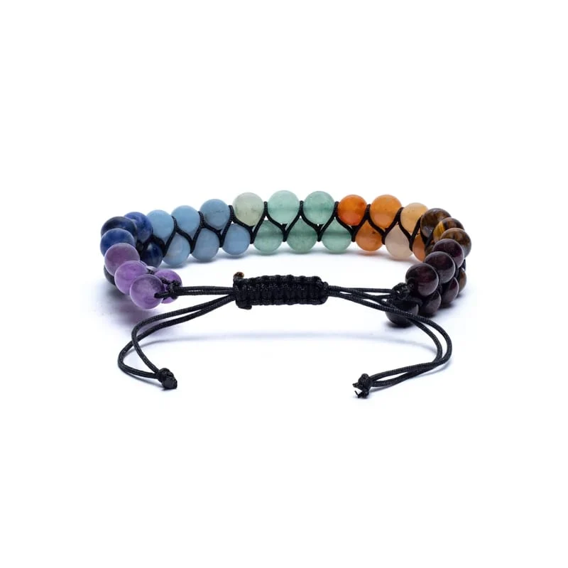 Chakra armband dubbele rij verstelbaar