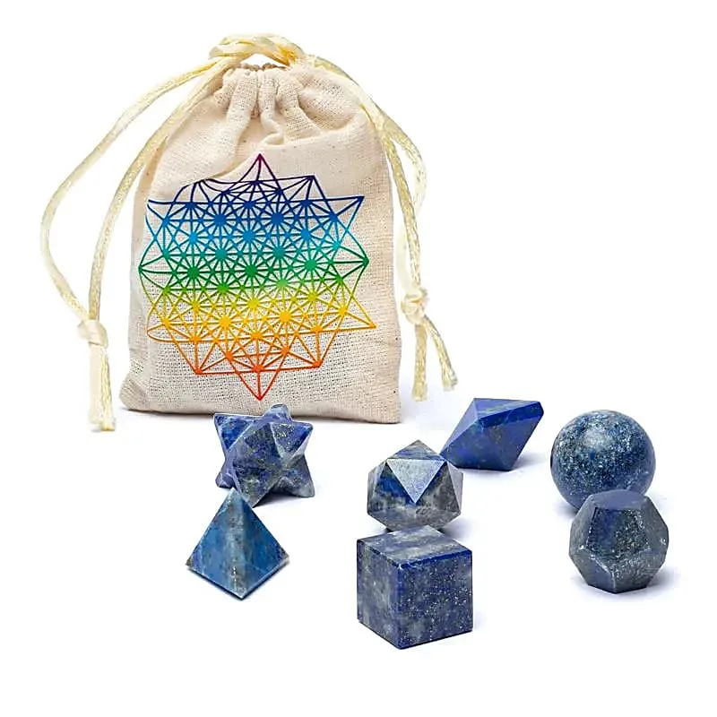 Lapis lazuli heilige geometrie set 7-delig