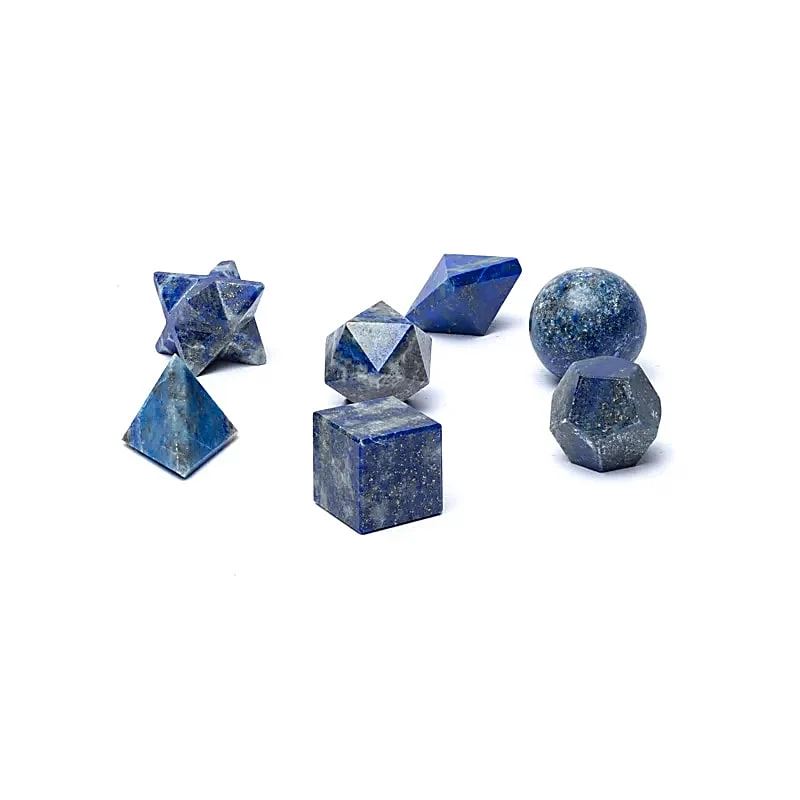 Lapis lazuli heilige geometrie set 7-delig