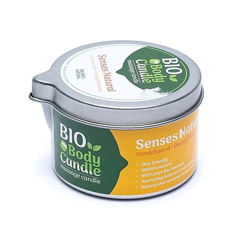 BIO massagekaars sandelhout & sinaasappelbloesem