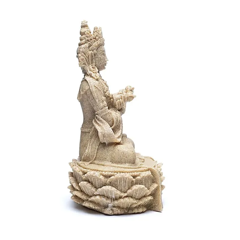 Boeddhabeeld met dorje en bel zandkleur