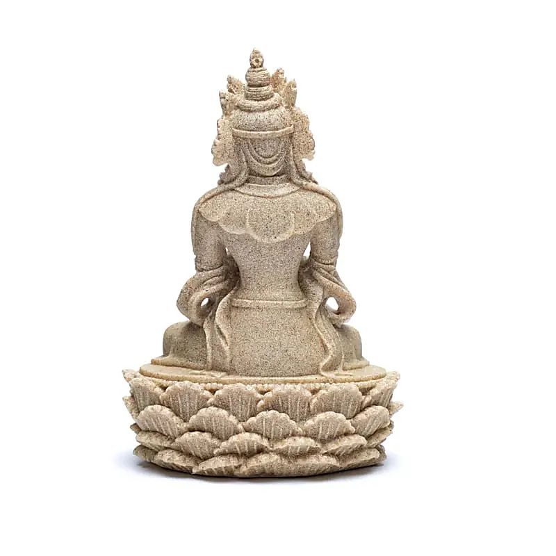 Boeddhabeeld met dorje en bel zandkleur