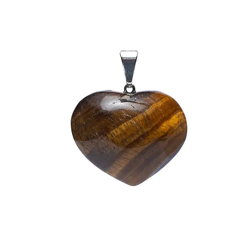 Tijgeroog edelsteenhanger hartvorm