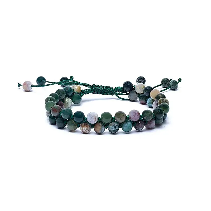 Armband agaat dubbele rij verstelbaar