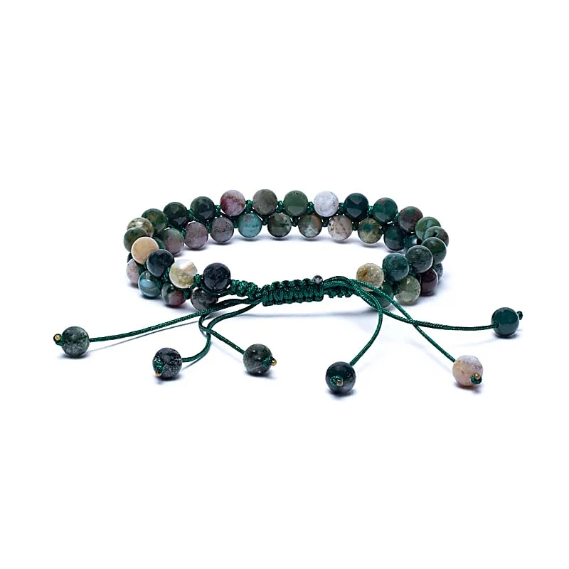 Armband agaat dubbele rij verstelbaar