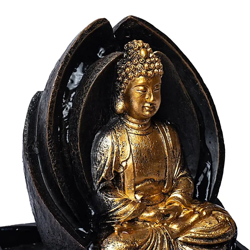 Mediterende boeddha waterfontein