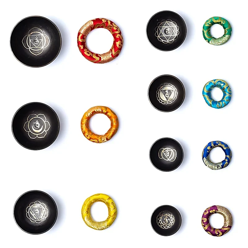 Chakra klankschalen set met draagtas