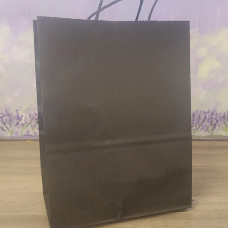 Gift Bag, Paper Black, 8x4x10