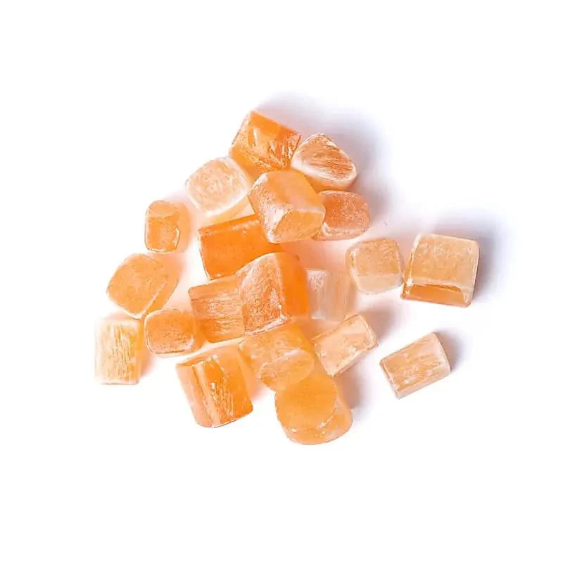 Oranje seleniet (satijnspaat) trommelstenen