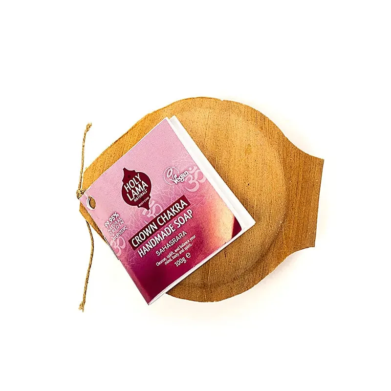 Holy Lama zeep kruin chakra in palmblad