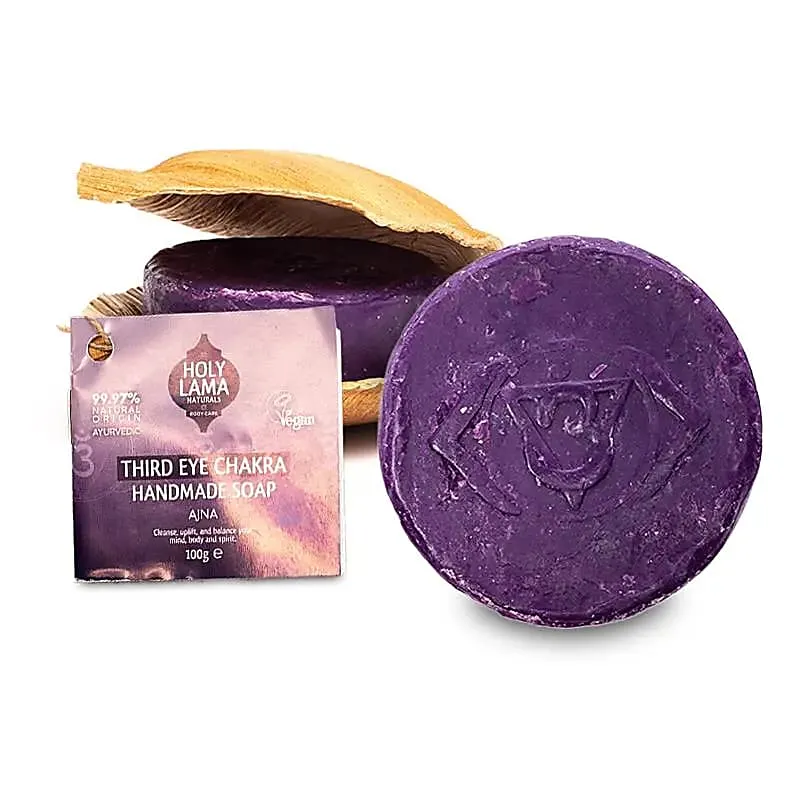 Holy Lama zeep derde oog chakra in palmblad