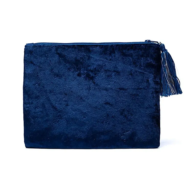 Etui fluweel donkerblauw met maan en sterren