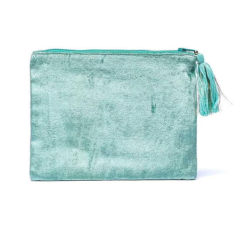 Etui fluweel mint met maanfasen