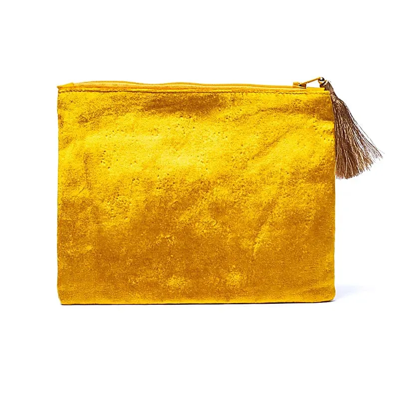 Etui fluweel geel met zon