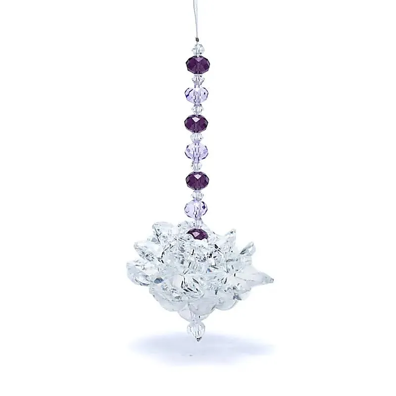 Feng Shui kristallen lotus met paarse ketting
