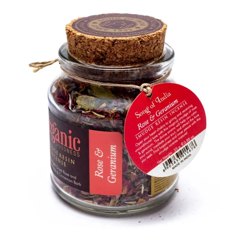 Roos & geranium smudge wierookkruid