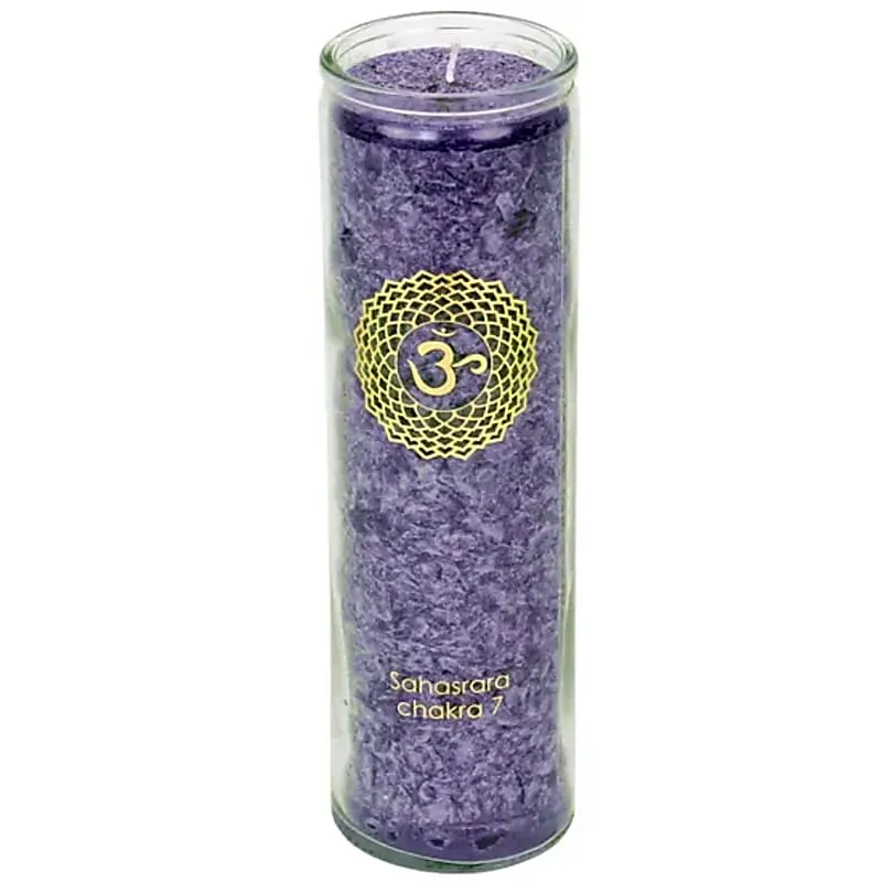 Geurkaars stearine 7e chakra 100 uur