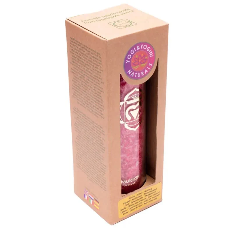 Geurkaars stearine 1e chakra 100 uur
