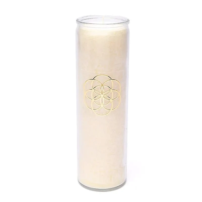 Kaars stearine Seed of Life wit ongeparfumeerd