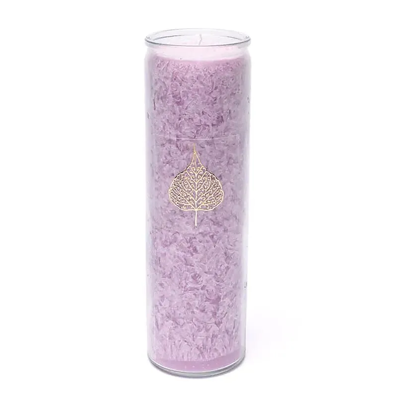 Kaars stearine bodhiblad lila ongeparfumeerd