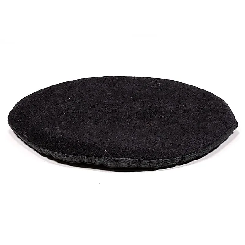 Klankschaalkussen plat rond zwart