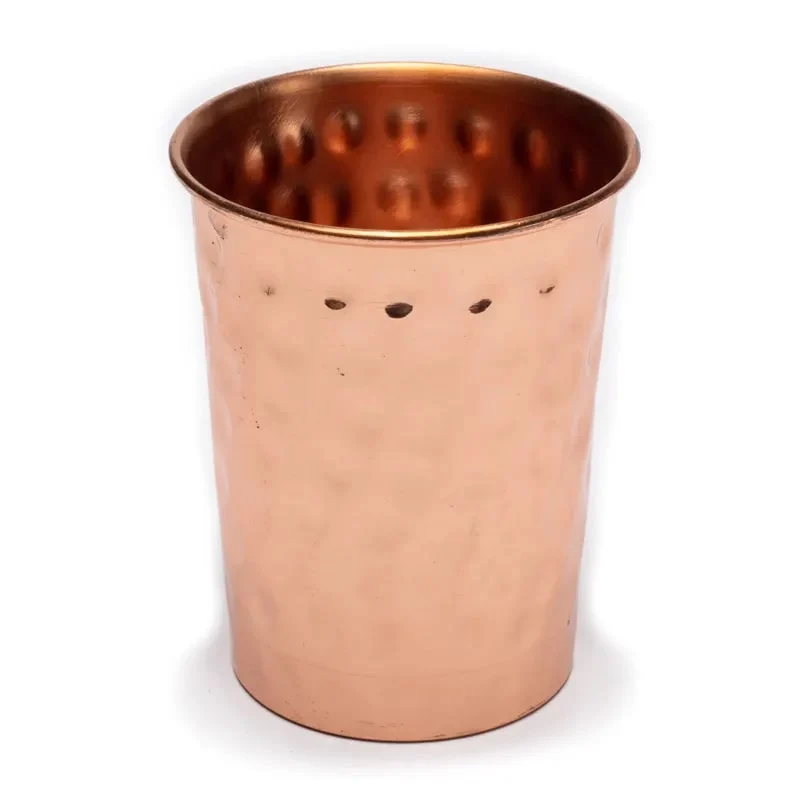Koperen drinkbeker gehamerd