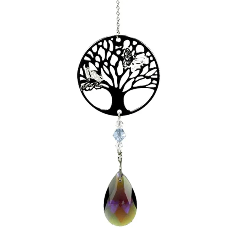 Kristaldruppel violet met levensboom