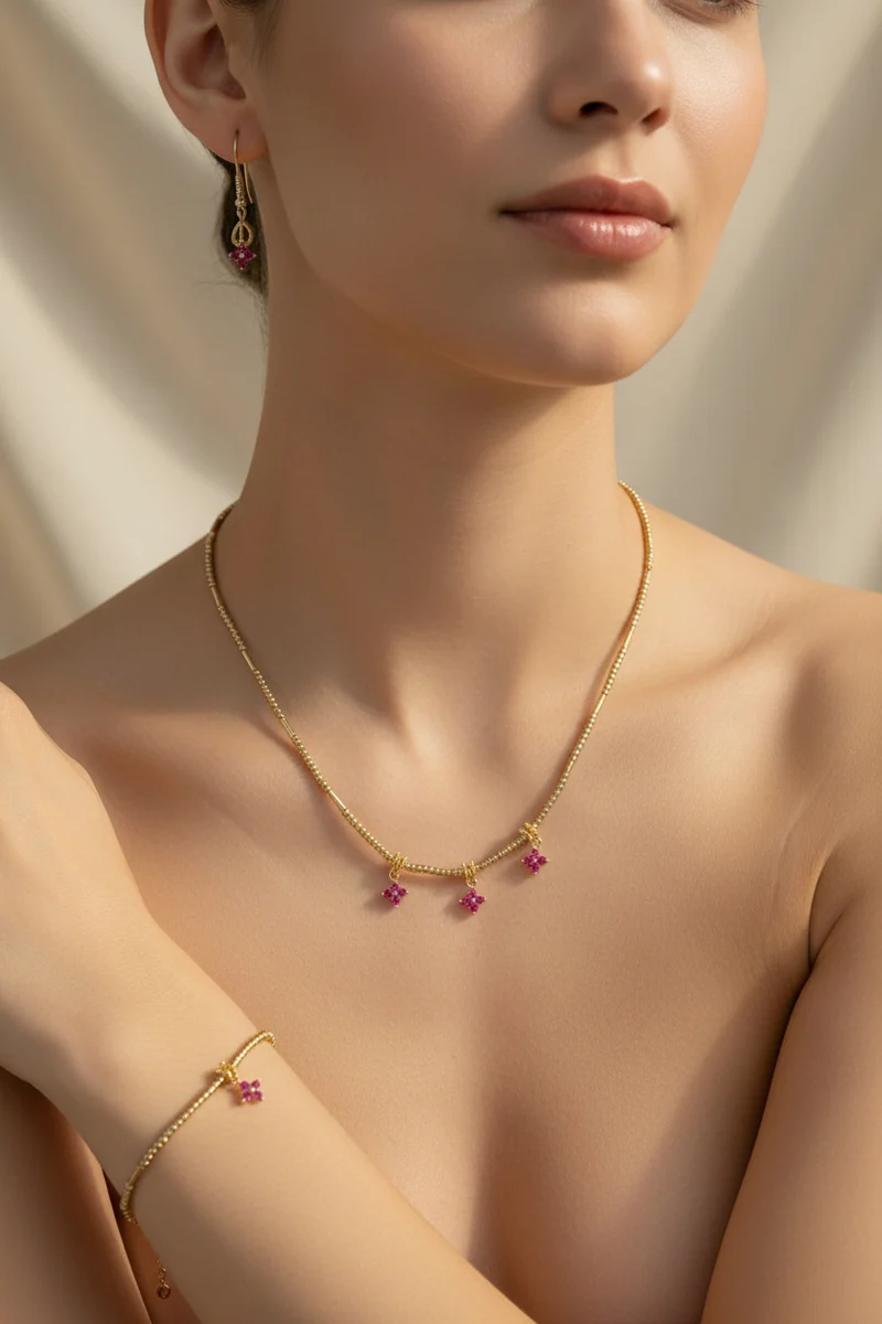 Parure « fuschia »