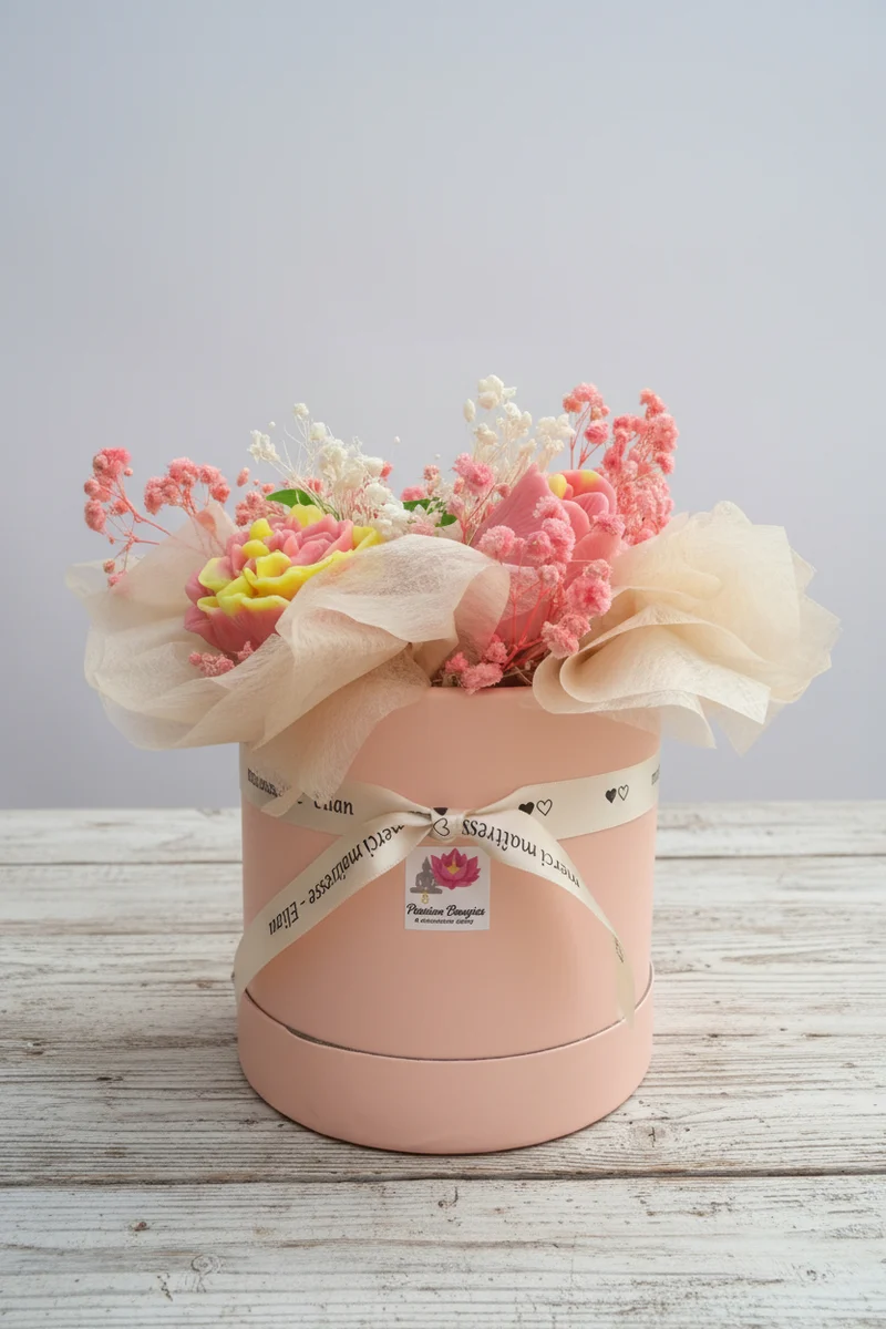 Composition florale personnalisable avec message