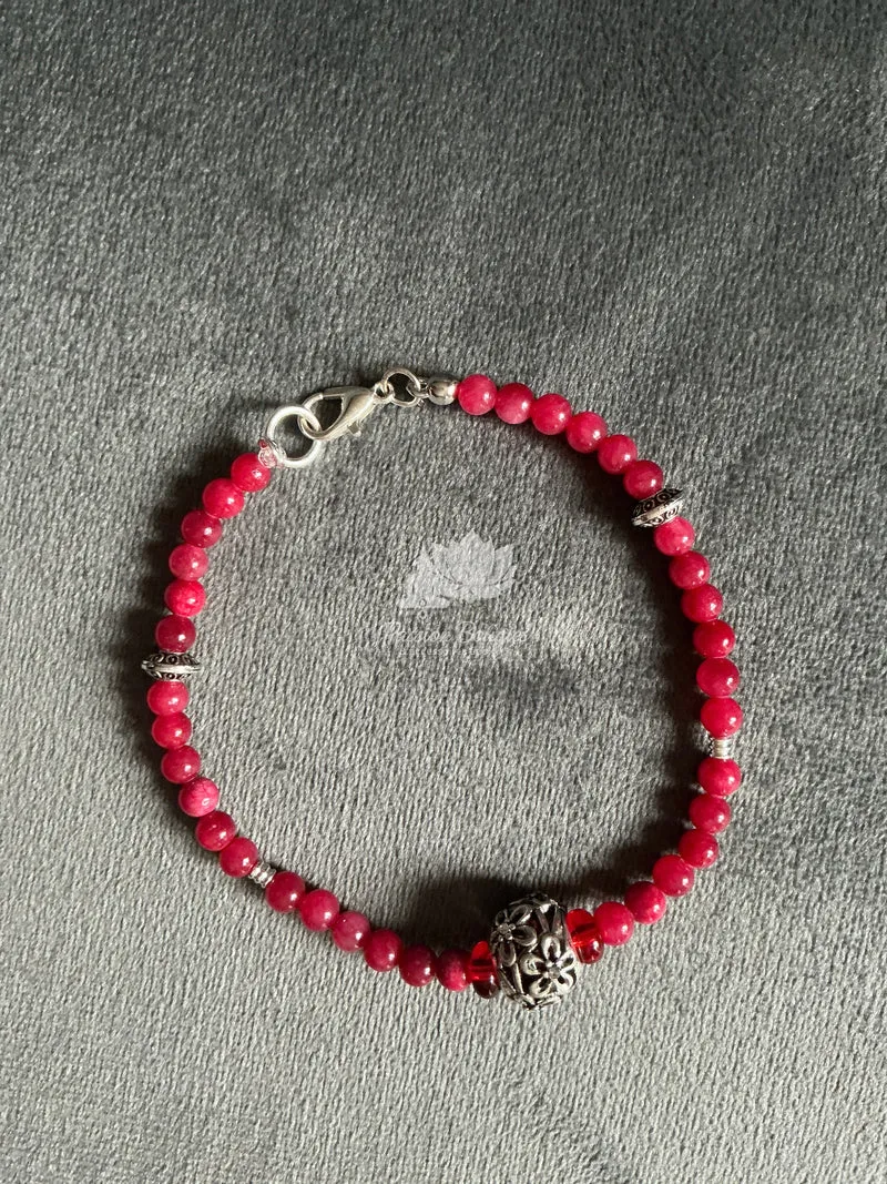 Bracelet en jade rouge, breloque