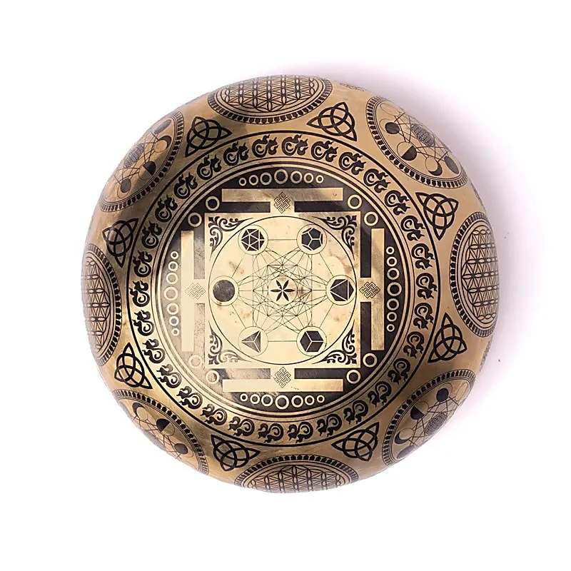Lasergegraveerde klankschaal Metatron’s Cube