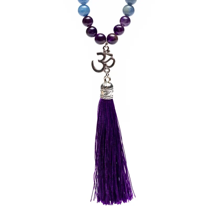 Mala amethist/ aventurijn/ bergkristal + ohm