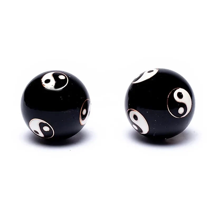 Meridiaankogels Yin Yang zwart
