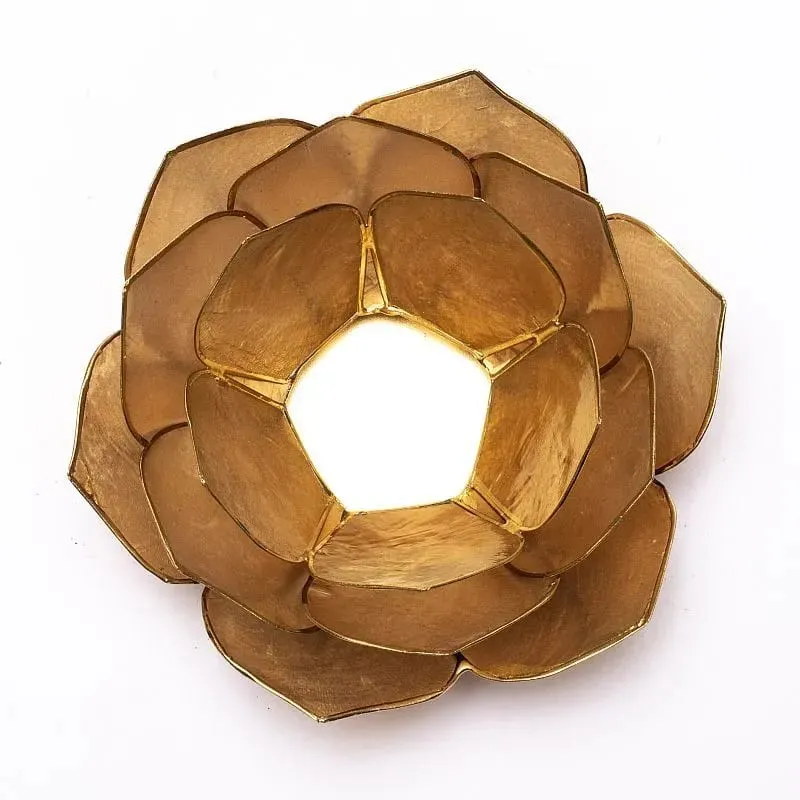 Lotus sfeerlicht bladvorm smoked/beige goudrand