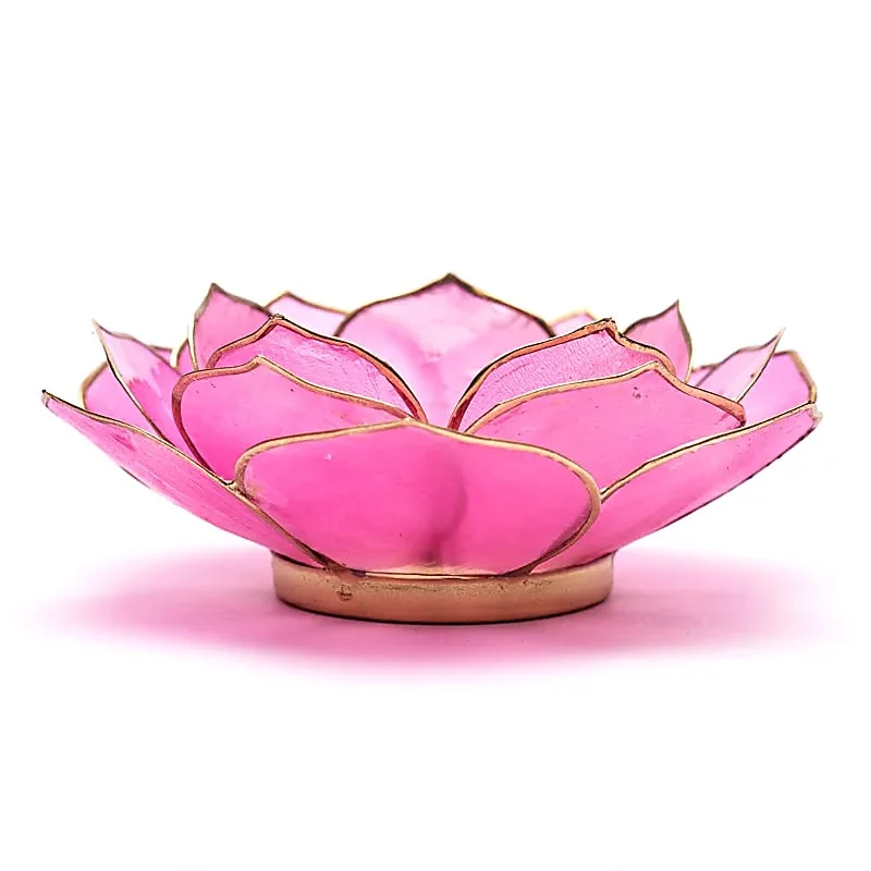 Lotus sfeerlicht bladvorm roze goudrand
